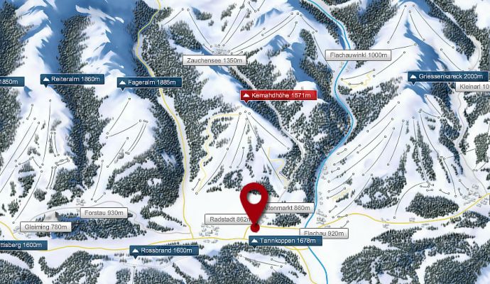 Skikarte Altenmarkt-Zauchensee - Salzburger Sportwelt